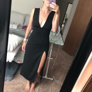 Black midi dress
